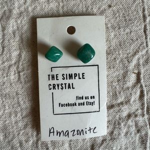 Amazonite natural stone crystal grounding jewelry earrings